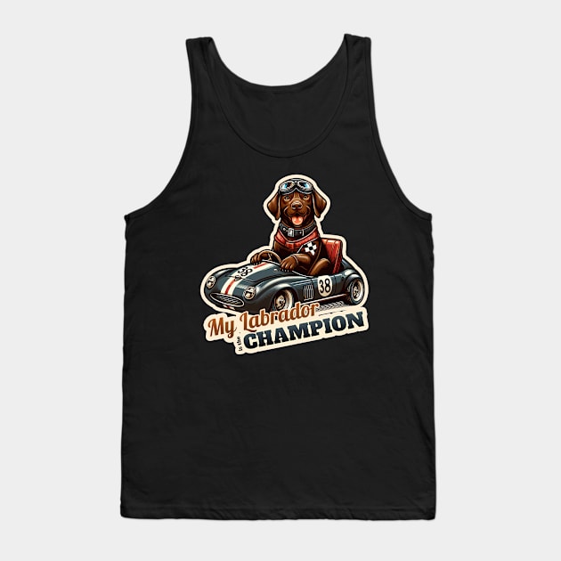 Car racer Labrador Retriever Tank Top by k9-tee